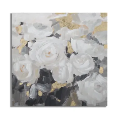 OBRAZ NA PŁÓTNIE Biały Kwiat -B- 90x3,7x90 cm